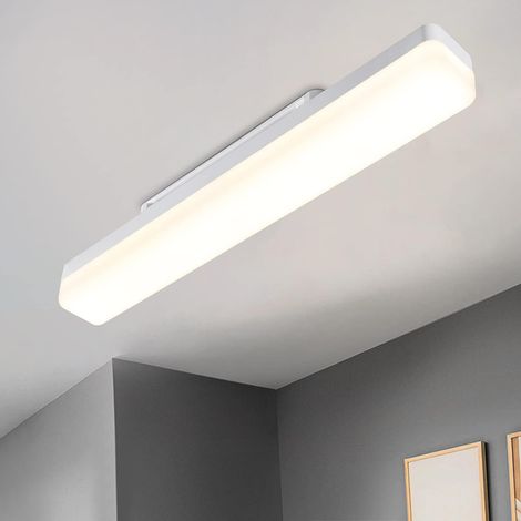 ZMH Plafonnier LED lumière du jour blanc 18W – 4000 K pour cuisine, salon, chambre à coucher, balcon, couloir, garage, cave IP20, lampe murale lumière du jour (40 cm)-40x4.5x5CM