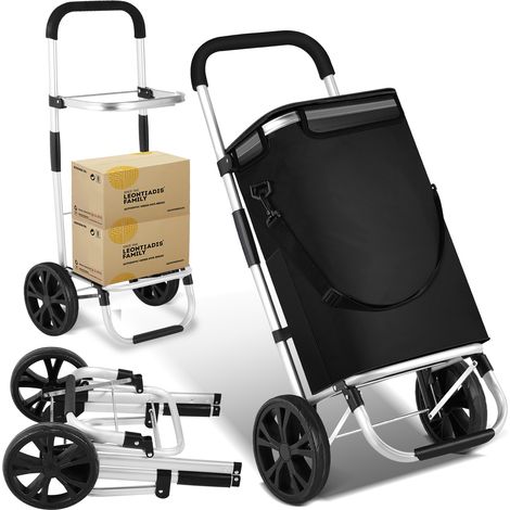Jiubiaz Carrello della spesa pieghevole a 2 ruote con vano termico, leggero