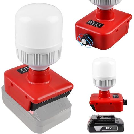 Lampe de Travail LED Einhell 18V, Lampe Rechargeable 12W avec Ampoule E27, Éclairage Extérieur et Chantier (1/5)