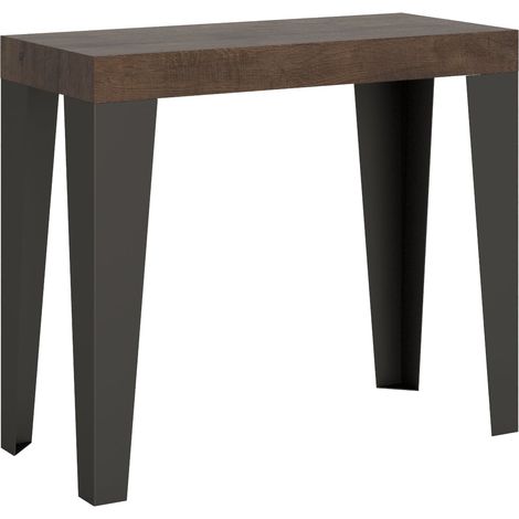 Consolle Allungabile 90-300x40x77 cm in Nobilitato Marrone (1/5)