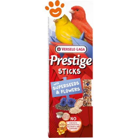 Versele Laga Prestige Stick Canarini con Superseeds e Fiori - Confezione 2×60 Gr -