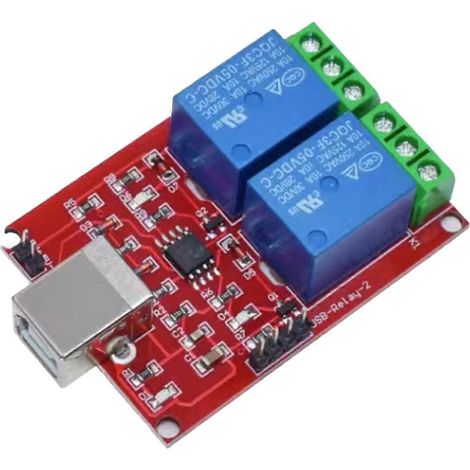 Interrupteur de commande à relais USB 5 V à 2 canaux programmable par ordinateur (1/5)