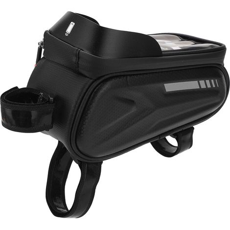 Fahrrad-Handytasche für den Rahmen, wasserdicht, reflektierend, mit Halterung für das Oberrohr, weiß, reflektierend (1/5)