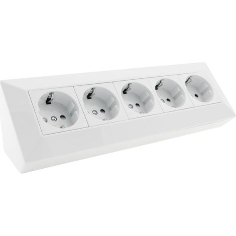 ChiliTec Steckdosenblock 5-fach 230V für Küche/Workshop, weiß (1/5)