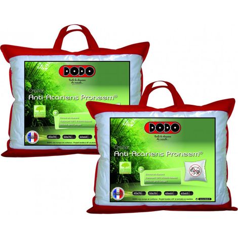 Lot de 2 oreillers moelleux antiacariens Proneem® Fibre VOLUPT'AIR® Dodo - Lot de 2 oreillers 50 x 70 cm - - (1/5)