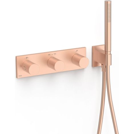 Robinet thermostatique encastré à 3 voies B-system Or Rose Mat 24K - TRES 30735301OPM