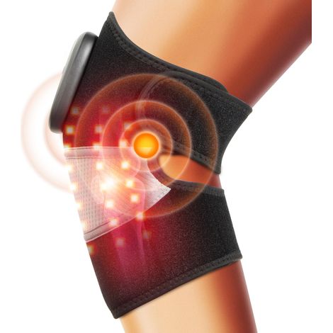 Genouillère de Massage Sans Fil 3-en-1 avec Chauffage Lumière Rouge - Soulagement Douleurs Arthrose/Arthrite - Bandage Thermo pour Genou, Épaule, Coude - Batterie 5000mAh