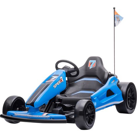 Pedal-Kart Auto für Kinder - HOMEMiYN - Blau - 12V Batterie - Geschwindigkeit 3-5 km/h