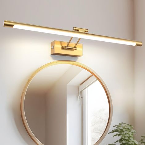 1 Applique Miroir, Acier Inoxydable, Tête Pivotante 270 Degrés, Gradation 3 Niveaux, Salle De Bain (1/5)