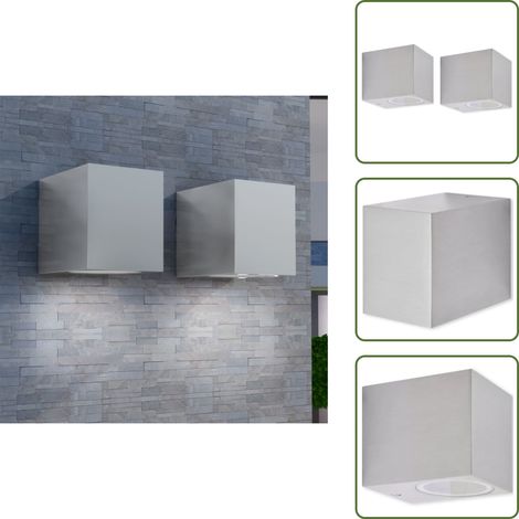 Applique murale d'extérieur en forme de cube 2 pcs - Applique Murale Exterieure - Éclairage Extérieur - Luminaire Design - Lampadaire Extérieur - Lumière LED (1/5)