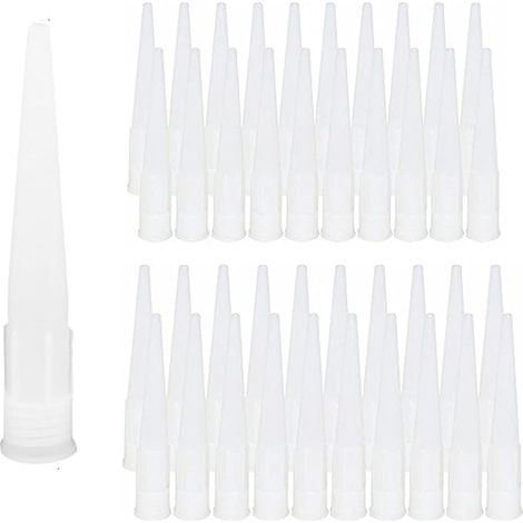 180 Pcs Plastic Caulking Nozzle Extenders for Sausage Caulking Gun Nozzle Applicator Easy to Use White (1/5)