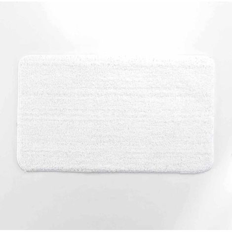 Tapis de Bain Microfibre "Métallisé" 45x75cm Blanc (1/5)