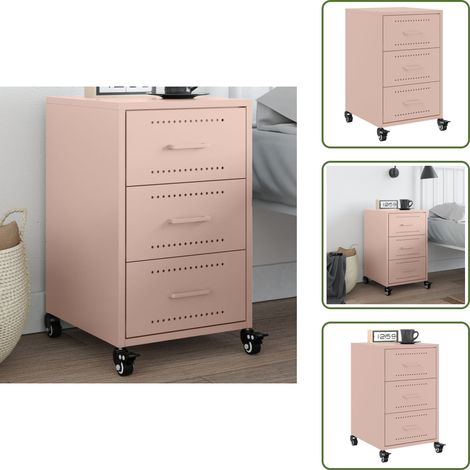 Nachttisch Rosa 36x39x59 cm Stahl - Nachttisch - Nachttische - Schrank - Nachtschrank (1/5)