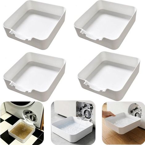 Bacs de récupération d'eau lot de 4 - égouttoirs surélevés et renforcés pour machine à laver et évier, 17,8 x 3,5 cm (1/5)