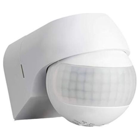 1x Infrarouge Détecteur de Mouvement - pour l'intérieur et l'extérieur Portée jusqu'à 12m à 180° Rotatif Inclinable IP44 Protection Contre Les Projections d'eau Blanc