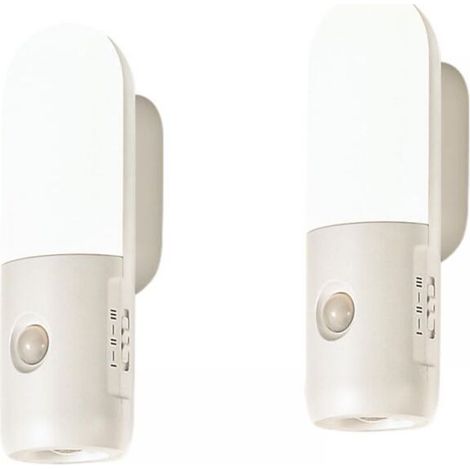 Lot de 2 Veilleuse Rechargeable 2000mAhVeilleuse Enfant avec Détecteur de Mouvement Interieur Graduable Spot Eclairage Detection Automatique pour Couloir, Escalier, Toilettes, Chambre, Cuisine (1/4)