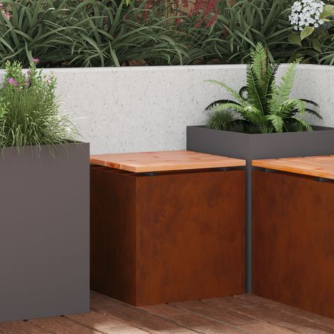 Maison Exclusive - Gartenbank Wetterfeststahl 40 x 40 x 43 cm (1/5)