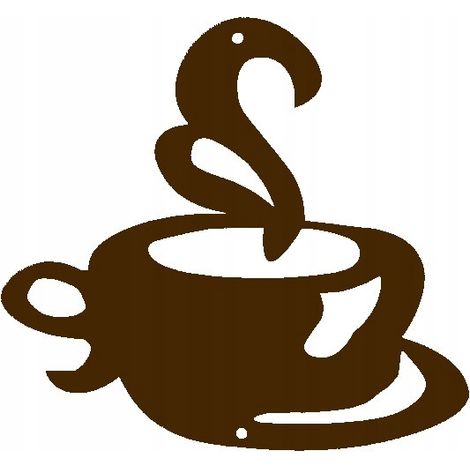 Durchbrochener Anhänger, Kaffeetassenmotiv, braun