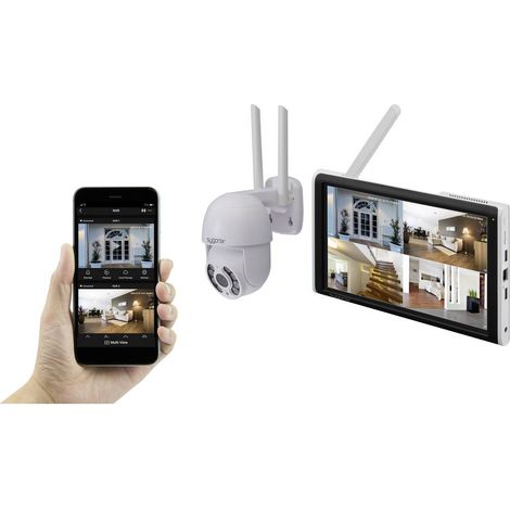 Sygonix SY-6440258 senza fili-Kit videocamere sorveglianza 4 canali con 1 camera 2304 x 1296 Pixel 2.4 GHz