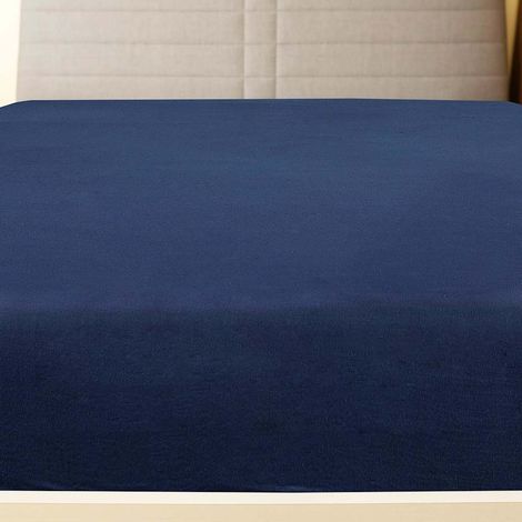 Maison Exclusive - Spannbettlaken Jersey Marineblau 140x200 cm Ba (1/4)
