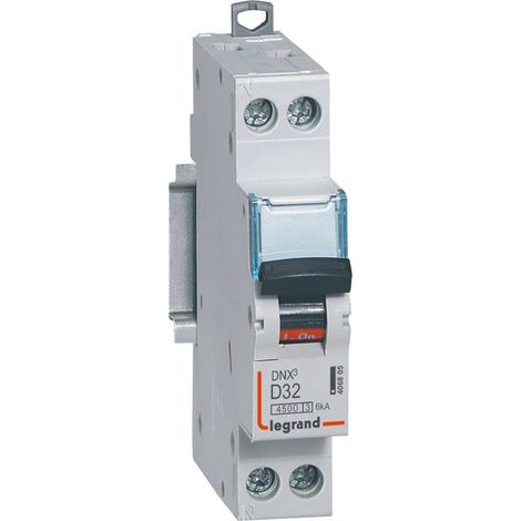 Legrand – Disjoncteur unipolaire 32A – Courbe D – 1 module – 230V – Adapté aux démarrages de moteurs – LEG406805