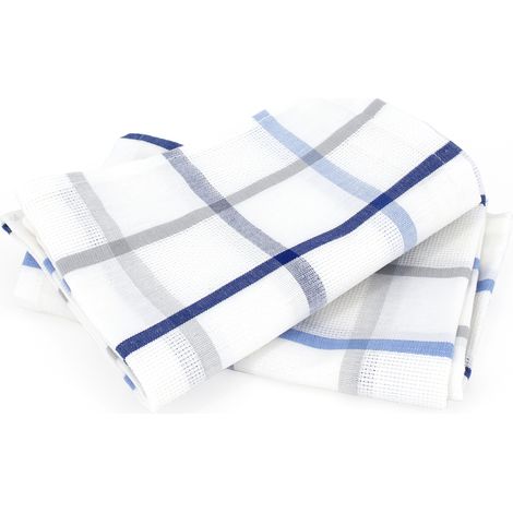 Lot de 2 torchons cuisine toile SQUARES LIN coton et lin (1/5)
