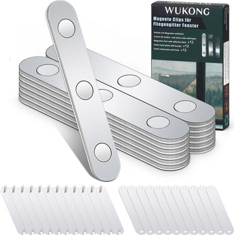 Magnetclips für Fliegengitter, 12er Set, selbstklebend, ohne Bohren (1/5)