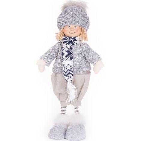 Dekoration MagicHome Weihnachten, Junge mit blauem Schal, 38 cm (1/2)