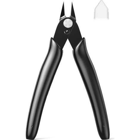 Pince coupante latérale de petite taille - Pince coupante pour fils électroniques - Mini pince de précision - Idéale pour le modélisme, les fils fins, l'électronique et les colliers de serrage - Noire (1/5)