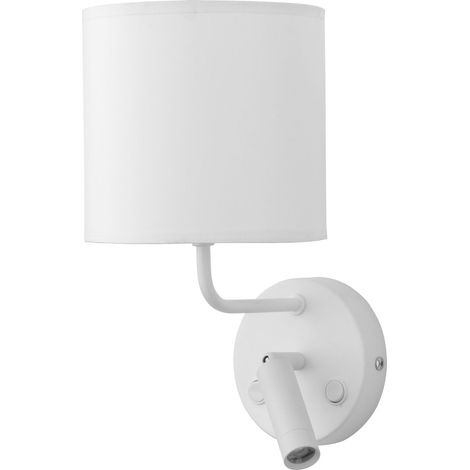Wandlampe mit Leselampe E27 + LED getrennte Schalter Wandleuchte Bett Sofa