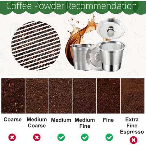 Colors: Silver Material: Stainless steel Stainless steel K-Cup coffee filter with filter holder.