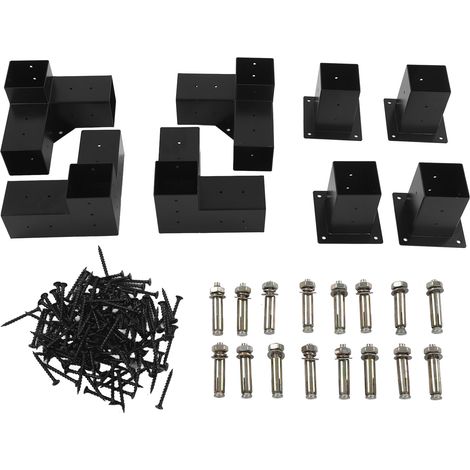 Eosnow Support de Pergola en acier, Kit de quincaillerie de support en bois surélevé pour le travail du bois en extérieur, 8 pièces (1/5)