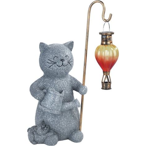 Lampe solaire chat avec ballon LED lumineux, 26,5 x 16 cm (1/5)