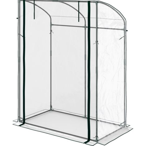 CHICFURN Serra da giardino 128 x 70 x 170 cm in acciaio, porta con zip, trasparente, orto