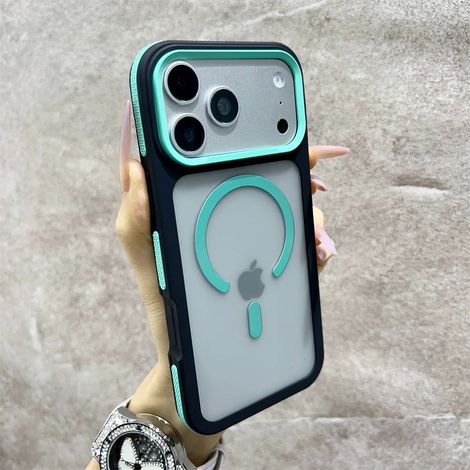 Coque magnétique givrée pour iPhone 11 (vert), compatible avec iPhone, semi-transparente et antichoc.