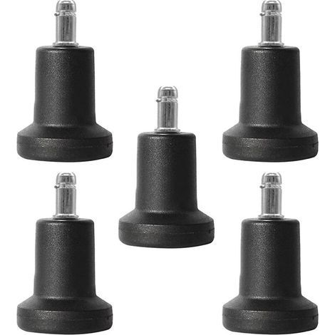 Paquet de 5 roulettes pivotantes de remplacement pour chaise de bureau Roulettes silencieuses avec frein, compatibles sols durs et moquette, fixation rapide sans outil (1/5)