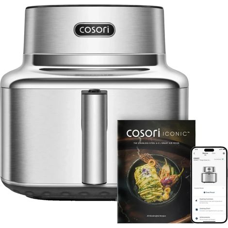 Friteuse à air chaud Cosori ICONIC Single 6,2 L inox 1725 W connectée VeSync