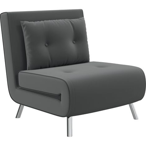 Sofá cama plegable de 77 x 88 x 83 cm, tapizado en terciopelo gris oscuro, individual con cojines, ideal para salón, dormitorio, oficina y apartamento. (1/5)