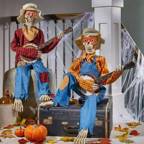 Funny Animated Dueling Banjo Skeletons Halloween Animated Banjo Skeletons Animated Halloween Decorations