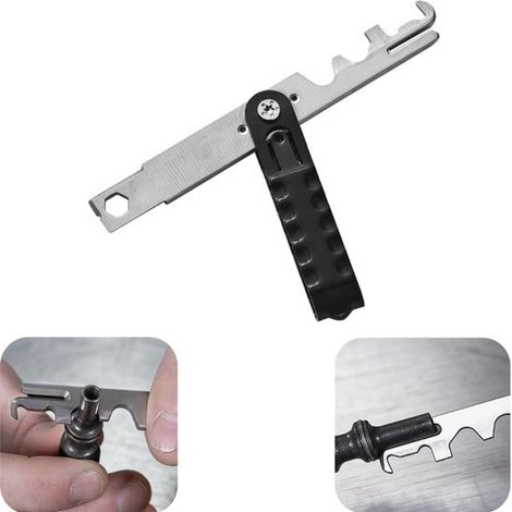 Spatule en acier inoxydable Outil de grattage du carbone Outil de nettoyage du carbone Outil de mesure d'engrenage (noir, 122cm) (1/5)