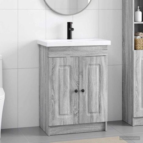 vidaXL Badezimmermöbel-Set Grau Sonoma 78,5 x 37,5 x 81 cm (1/5)