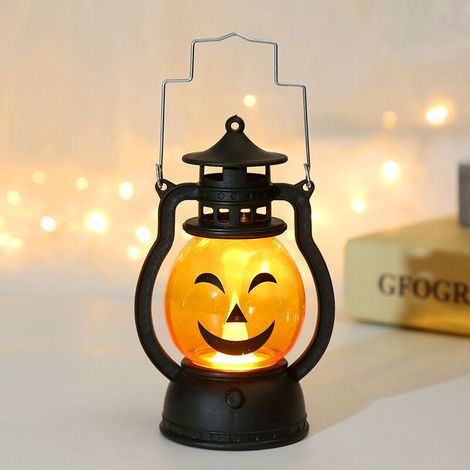 Lumières d'Halloween, lanterne à huile citrouille-lanterne, lanterne électronique portable à LED, décoration d'Halloween pour la maison, le bar, l'école, Halloween(Tapez D) (1/5)