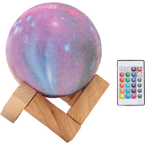 Lampe lune spatiale 3D avec 16 couleurs, télécommande et tactile, socle inclus, lampe décorative pour chambre et maison (1/5)