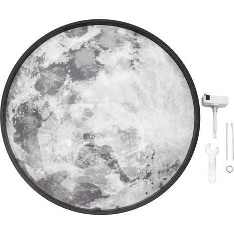 Plafonnier lune LED 3000K à 6000K gradation sans palier fixation affleurante moderne luminaire lampe avec télécommande chambre couloir noir (1/5)