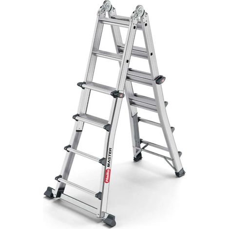 HAILO Vielzweckleiter Master M100 Aluminium Sprossen 4 x 4geklappt H270xB580xT270mm (1/3)