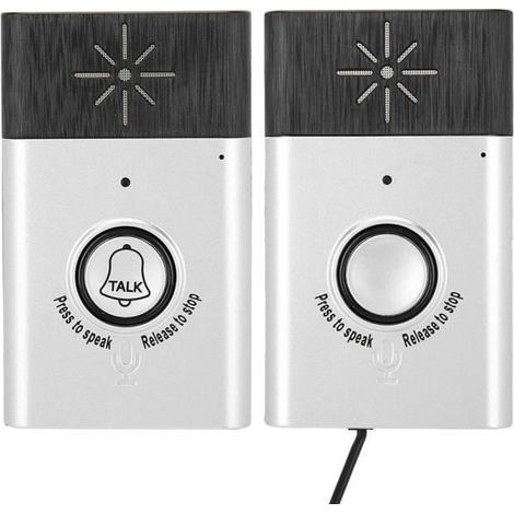 2.4Ghz Système d'Interphone De Sonnette, Mini Interphone Double Portatif Double Voix Portatif, Distance De Transmission