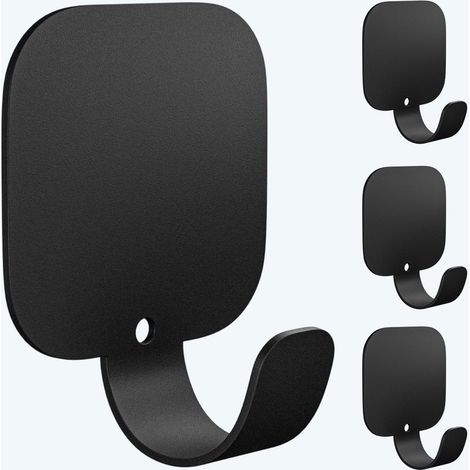 Mai & Mai Porte Manteaux Mural en Alliage d'Aluminium pour Salle de Bain Cuisine Chambre Entrée Accroche Serviette 4 Crochet Patère Murale Anti-chute Noir 40×40×20 MM Stalo-15 (1/5)