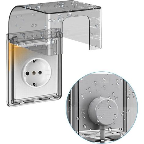 Type 86 Cache Prise Etanche Electrique, Protection Caches Prises Murale, 118x105x70mm Prise Electrique Exterieur de Courant Etanche, Autocollant Prise Couvercle Interrupteur pour Salle de Bain,noir (1/5)