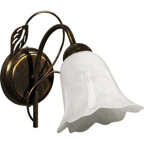 Applique Teresa 1 luz E14 marrón oro con vidrio esponjado blanco (1/3)