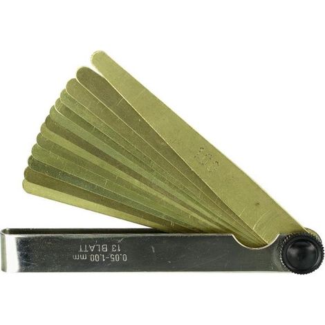 Calibro a spessore per piastre in ottone, 13 piastre, 0,05-1,00 mm - L-67921106